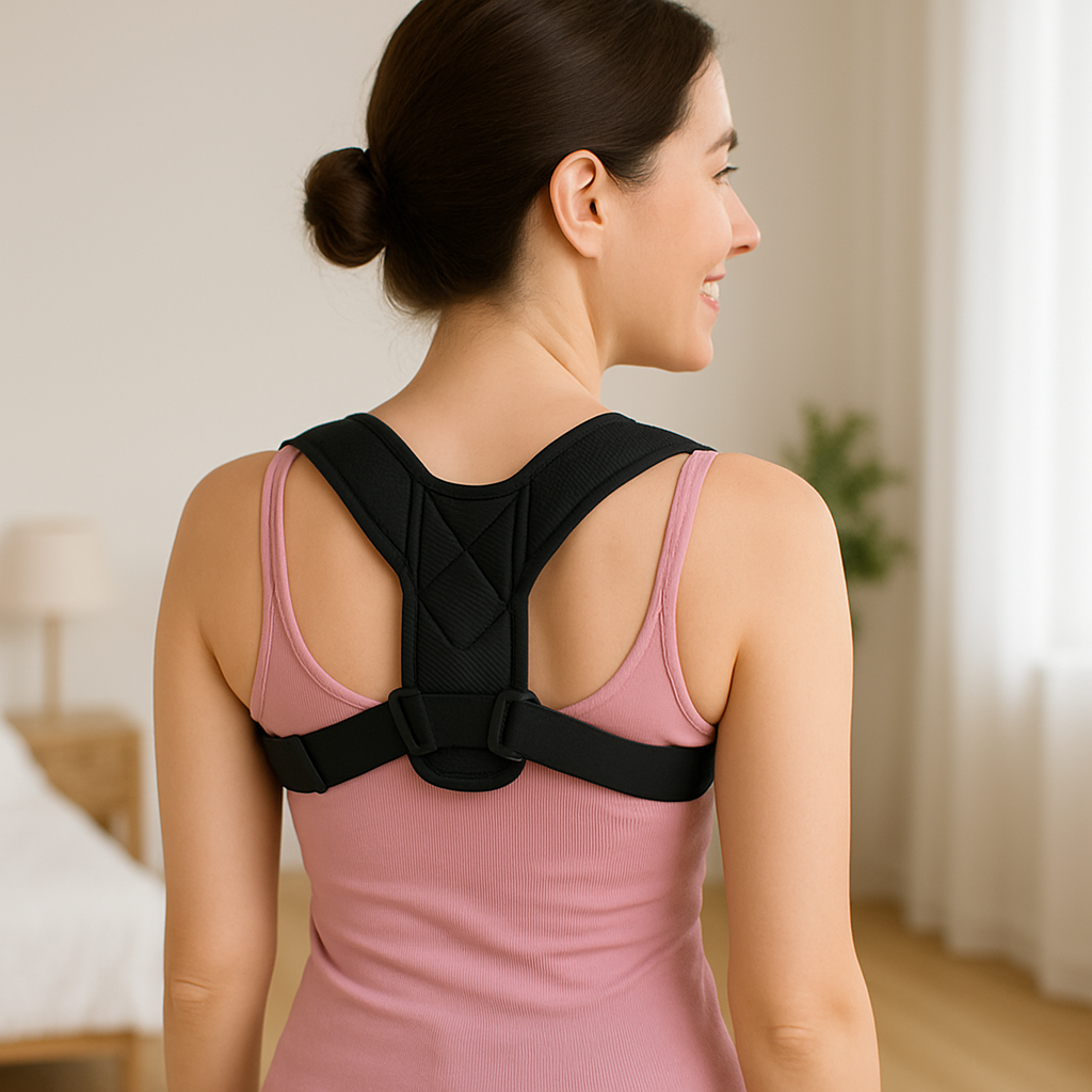 Femme utilisant une ceinture de soutien dorsale acheté sur le site VeloriaWell
